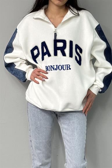 PARİS NAKIŞ DETAYLI SWEATSHIRT