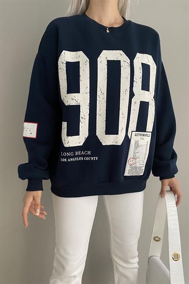 PATCH DETAYLI BASKILI SWEATSHIRT