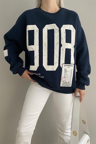 PATCH DETAYLI BASKILI SWEATSHIRT