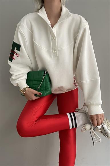 T NAKIŞLI KAPŞONLU SWEAT