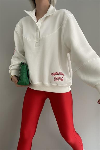 T NAKIŞLI KAPŞONLU SWEAT