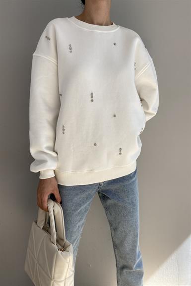 TAŞ DETAY SWEATSHIRT