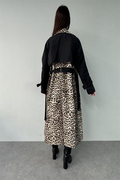 LEOPAR DESEN TRENÇKOT