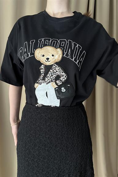 APLİKE AYICIK DETAY TSHIRT