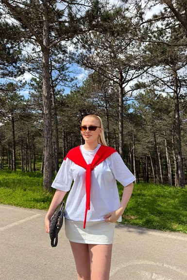 ATKI DETAY TSHIRT