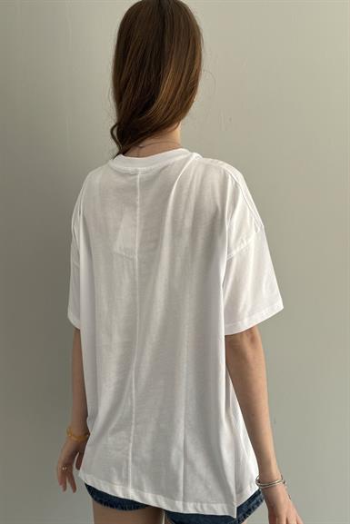 BASKI DETAY OVERSİZE TSHIRT