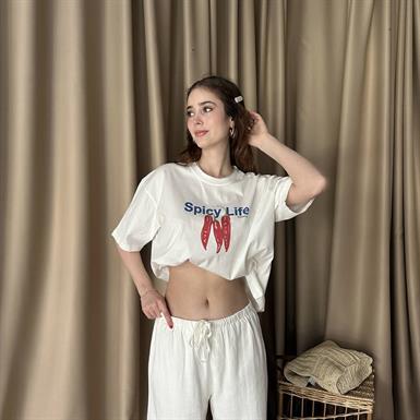 BASKI DETAY OVERSİZE TSHIRT
