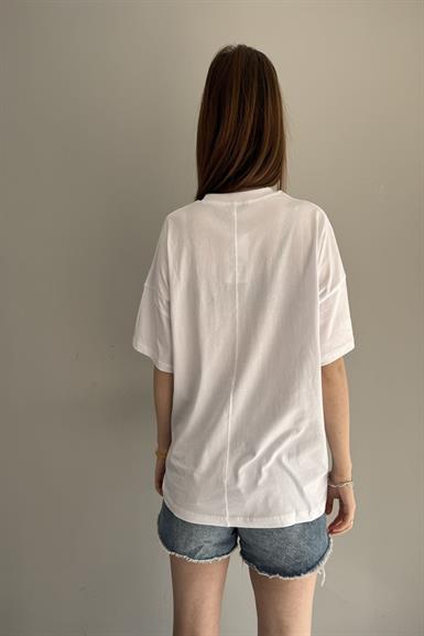 BASKI DETAY TSHIRT
