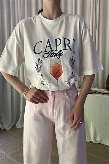 BASKI DETAY TSHIRT