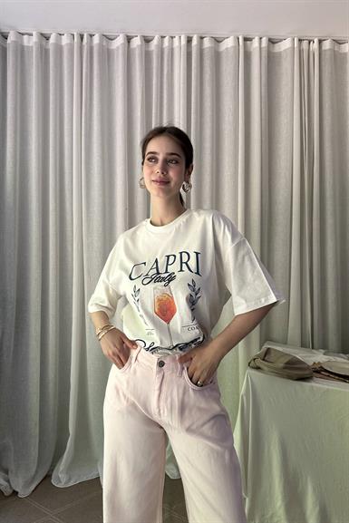 BASKI DETAY TSHIRT