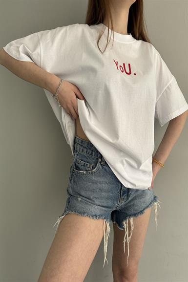 BASKI DETAY TSHIRT