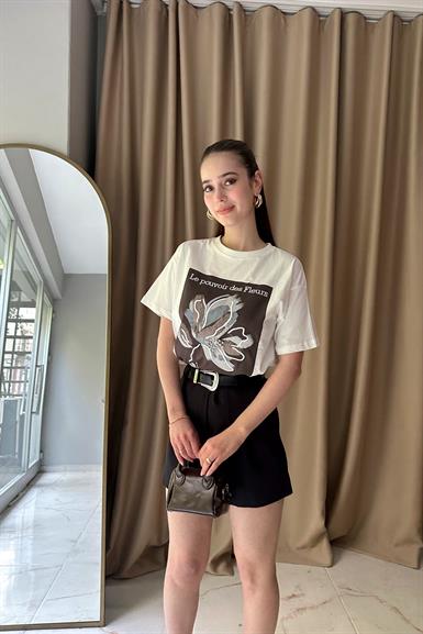 BASKI DETAYLI TSHIRT