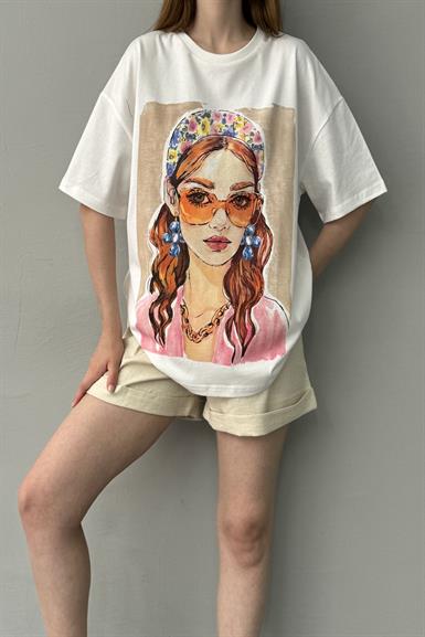 BASKI DETAYLI TSHIRT