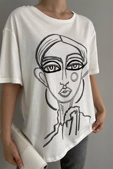 BASKI DETAYLI TSHIRT