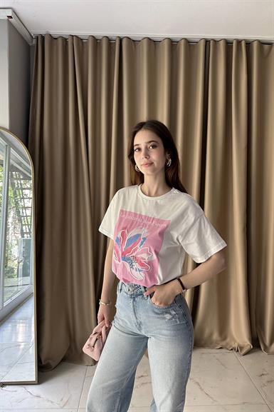 BASKI DETAYLI TSHIRT
