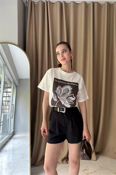 BASKI DETAYLI TSHIRT