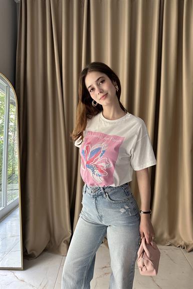BASKI DETAYLI TSHIRT