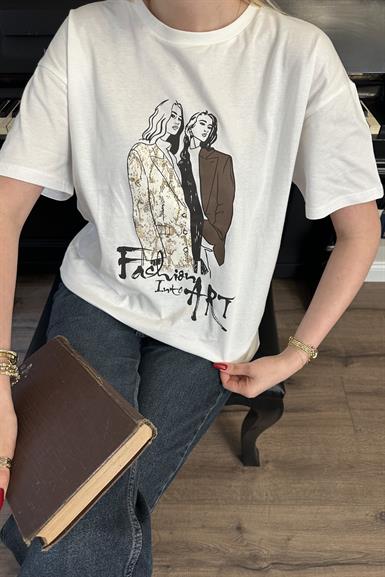 BASKI DETAYLI TSHIRT