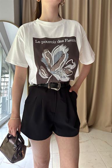 BASKI DETAYLI TSHIRT