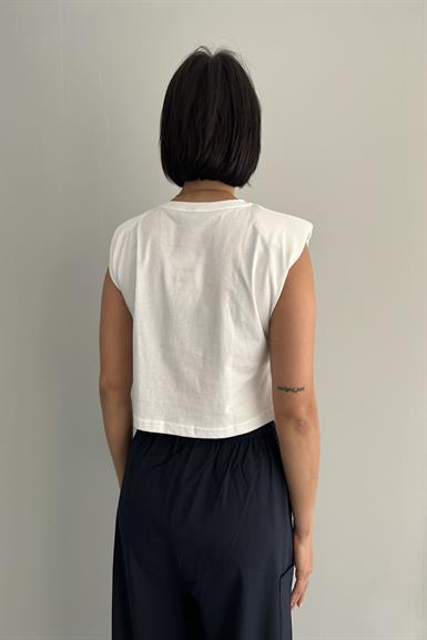 BASKI DETAYLI VATKALI TSHIRT