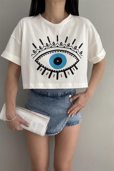 BASKI VE NAKIŞ DETAY TSHIRT
