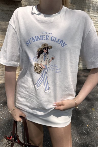 BASKI VE NAKIŞ DETAYLI TSHIRT