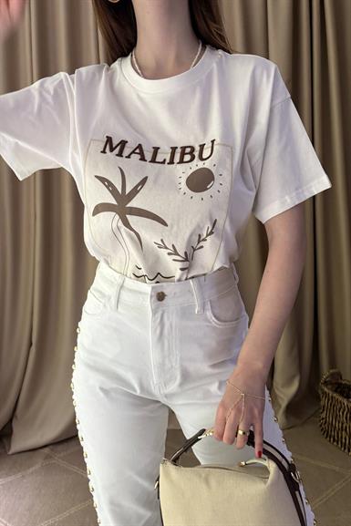 BASKI VE NAKIŞ DETAYLI TSHIRT