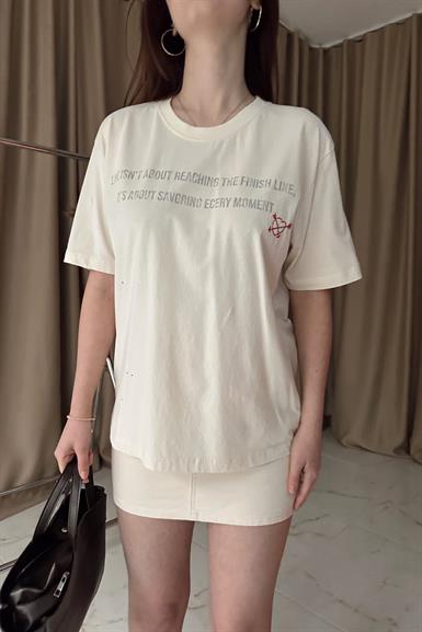 BASKI VE NAKIŞ DETAYLI TSHIRT