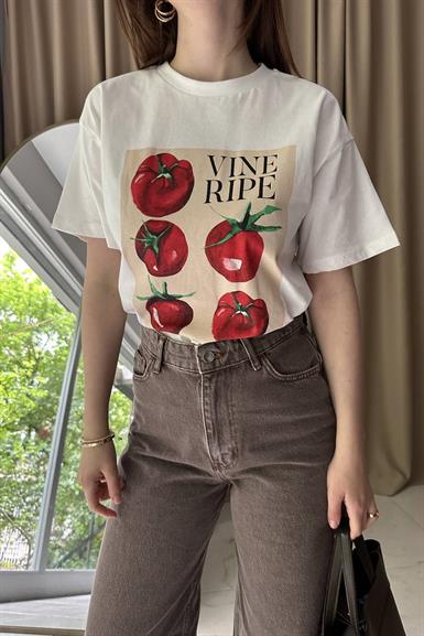 BASKI VE NAKIŞ DETAYLI TSHIRT