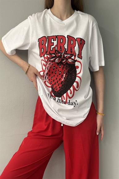 BASKILI BİSİKLET YAKA TSHIRT