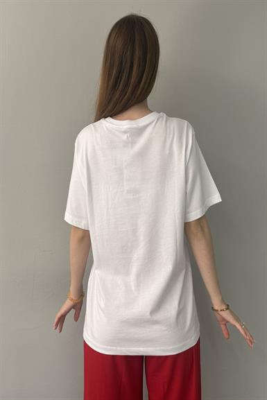 BASKILI BİSİKLET YAKA TSHIRT