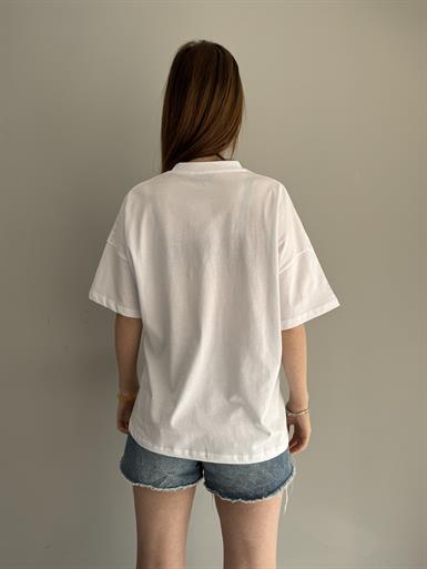 BASKILI DETAYLI TSHIRT