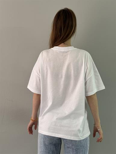 BASKILI DETAYLI TSHIRT