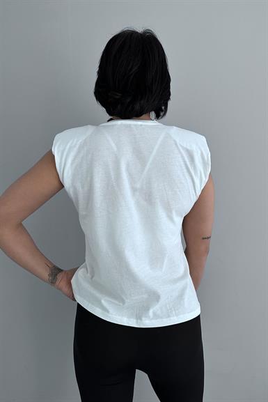 BASKILI KOLSUZ TSHIRT