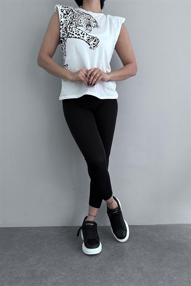BASKILI KOLSUZ TSHIRT