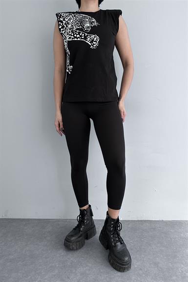 BASKILI KOLSUZ TSHIRT