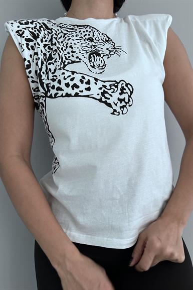 BASKILI KOLSUZ TSHIRT