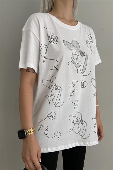 BASKILI TAŞLI TSHIRT