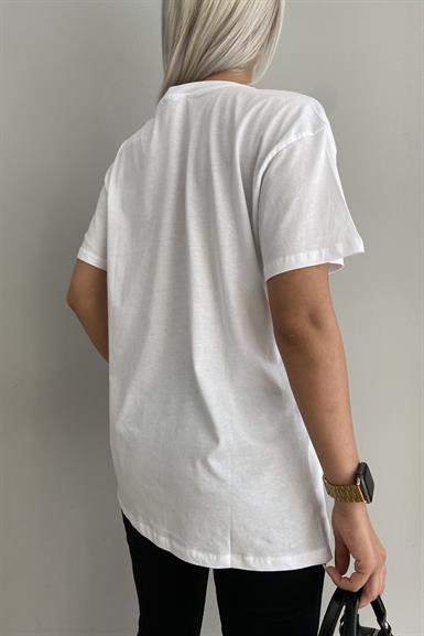 BASKILI TAŞLI TSHIRT