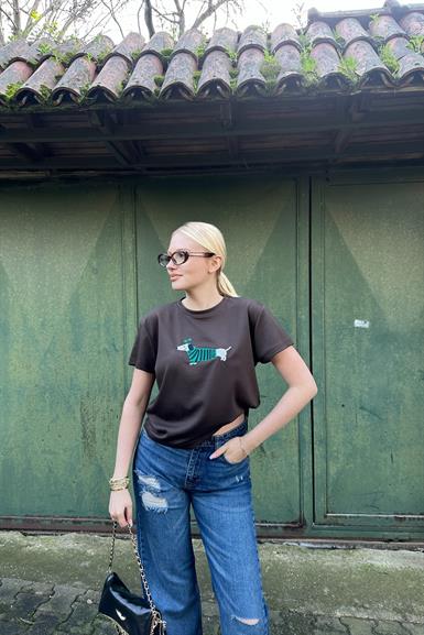 BİSİKLET NAKIŞ DETAY TSHIRT