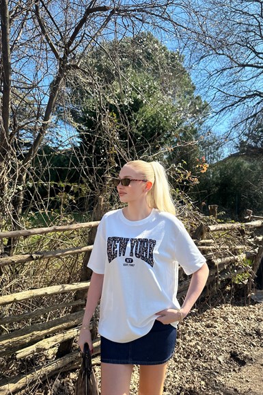 BİSİKLET YAAK NAKIŞ DETAYLI TSHIRT