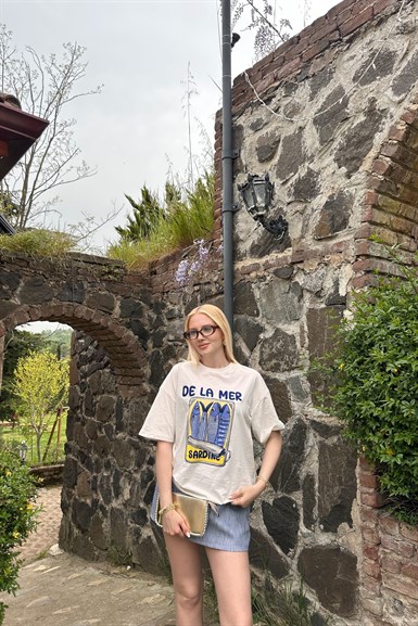 BİSİKLET YAK BASKI VE NAKIŞ DETAY TSHIRT