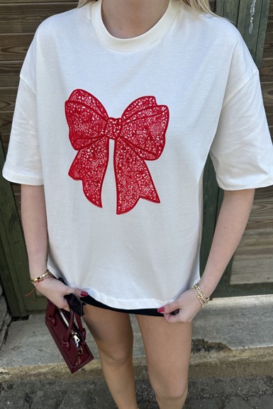 BİSİKLET YAK KELEBEK NAKIŞLI TSHIRT
