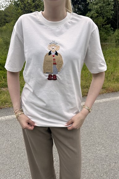 BİSİKLET YAK NAKIŞ DETAY TSHIRT