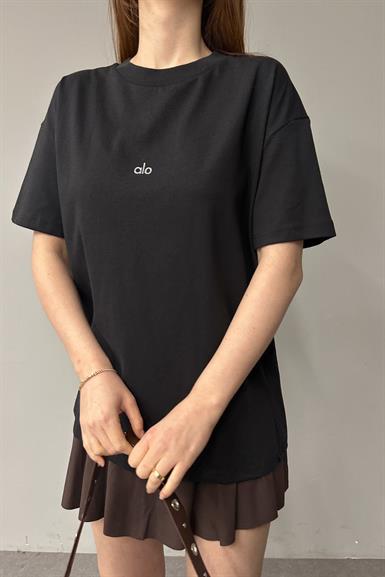 BİSİKLET YAKA ALO BASKI DETAY TSHIRT