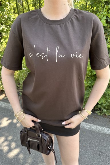BİSİKLET YAKA BASKI DETAY TSHIRT