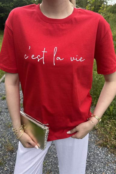 BİSİKLET YAKA BASKI DETAY TSHIRT