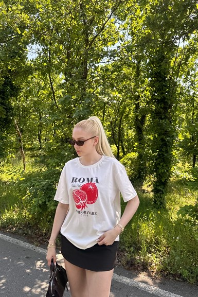 BİSİKLET YAKA BASKI DETAY TSHIRT