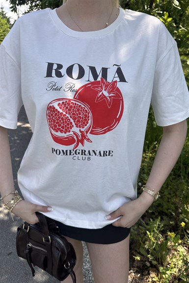 BİSİKLET YAKA BASKI DETAY TSHIRT