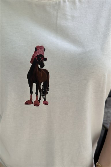 BİSİKLET YAKA BASKI DETAY TSHIRT